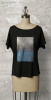 SOLD - See description to order - "Horizon" Black Boatneck Tee - Large